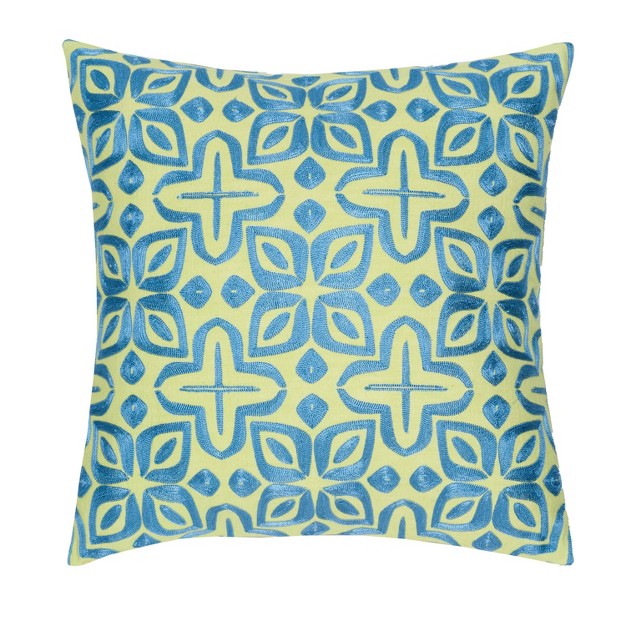 Beauty Embroidered Decorative Pillow Blue sunshine Rochelle Porter