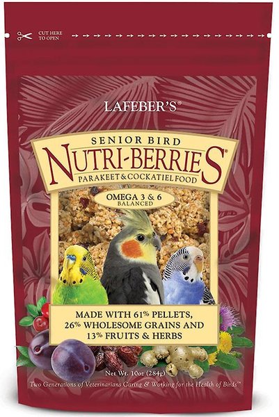 Lafeber Senior Bird Nutri-Berries Parakeet and Cockatiel Bird Food