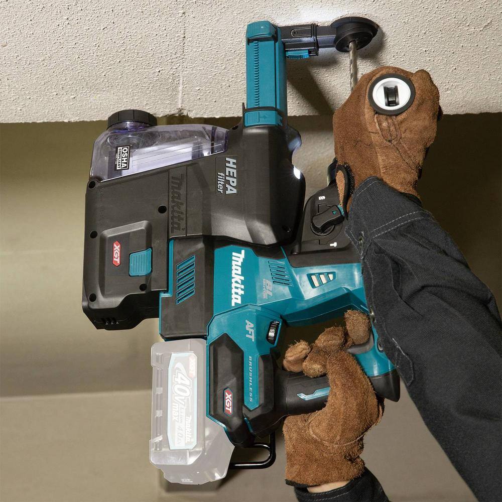 Makita 40V max XGT Brushless Cordless 1-18 in. Rotary Hammer wDust Extractor AFT AWS Capable (Tool Only) GRH01ZW