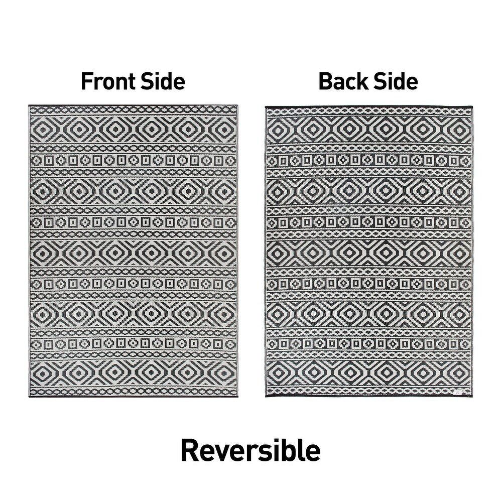 Contemporary Geometric Reversible Plastic Outdoor Rugs