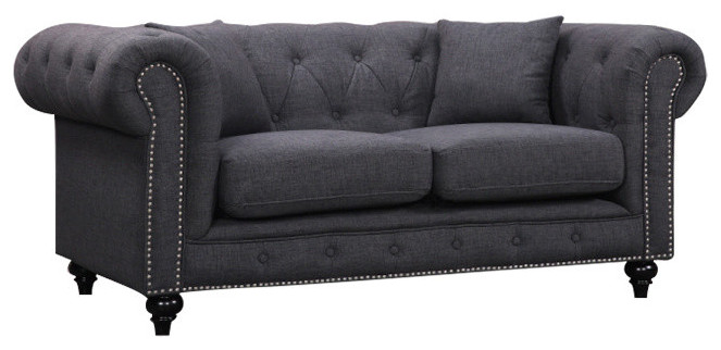 Chesterfield Velvet Chair   Traditional   Loveseats   by Meridian Furniture  Houzz