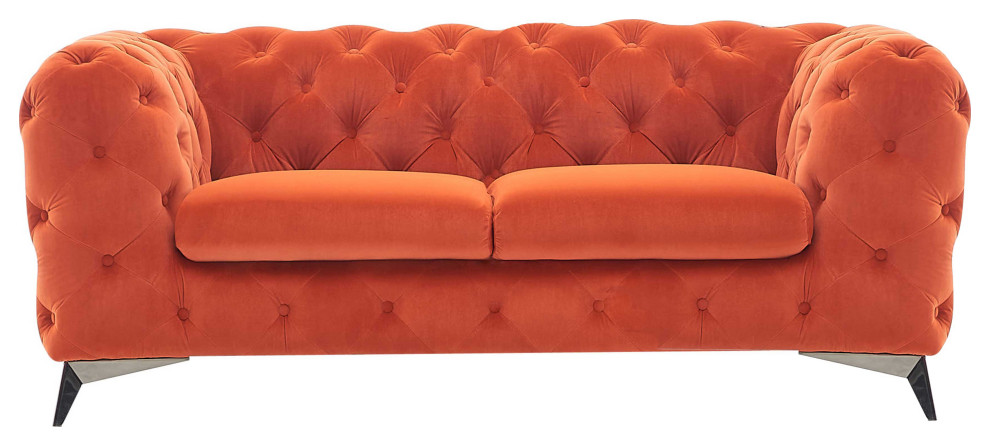 Divani Casa Delilah Modern Orange Fabric Sofa Set   Midcentury   Living Room Furniture Sets   by Vig Furniture Inc.  Houzz