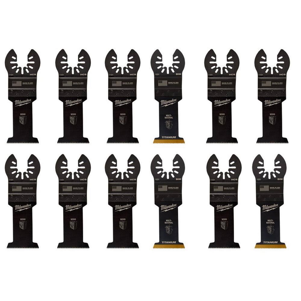 MW 1-38 in. Multi-Tool Oscillating Blade Set (12-Piece) 49-25-1103W-49-25-1103W-49-25-1103W