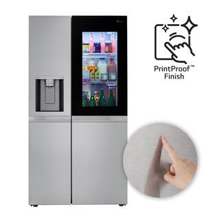 LG 27 cu. ft. Side by Side Smart Refrigerator w InstaView and Craft Ice in PrintProof Stainless Steel LRSOS2706S