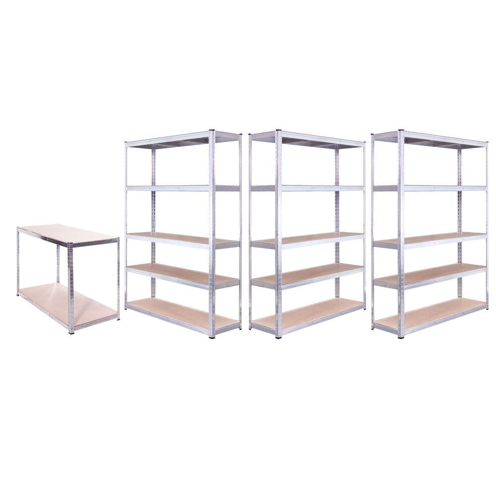 5 Tier Boltless Shelving Unit (set of 3) Plus Workbench