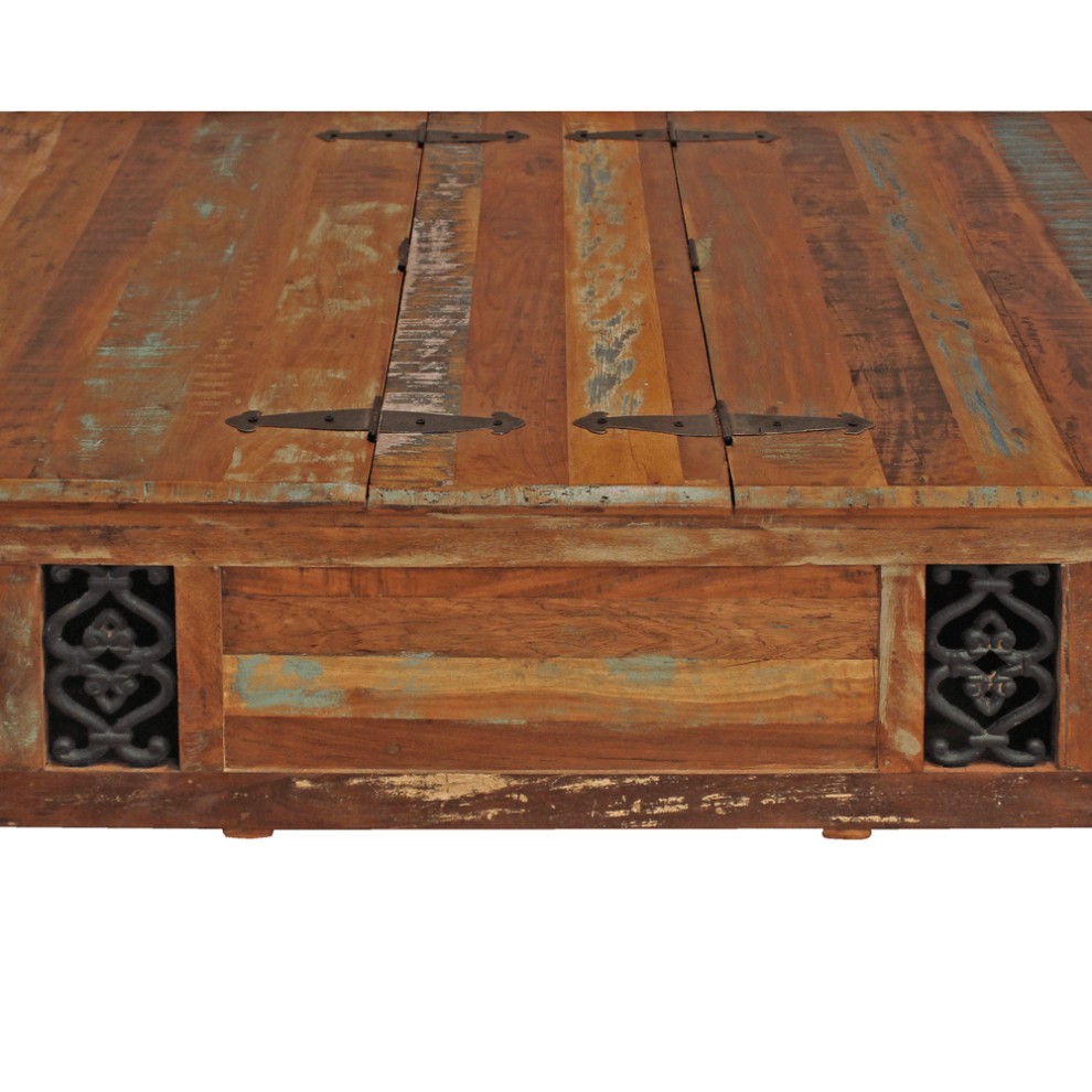 Rectangular Storage Wood Coffee Table   Farmhouse   Coffee Tables   by HomeRoots  Houzz