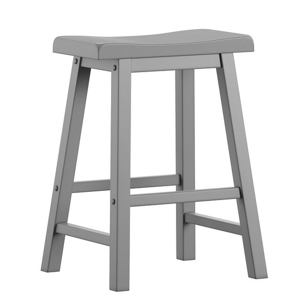 Lavish Home Swivel Wood Stool with Back