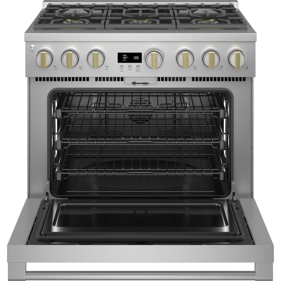 Monogram 36-inch Freestanding Gas Range with True European Convection Technology ZDP366NTSS