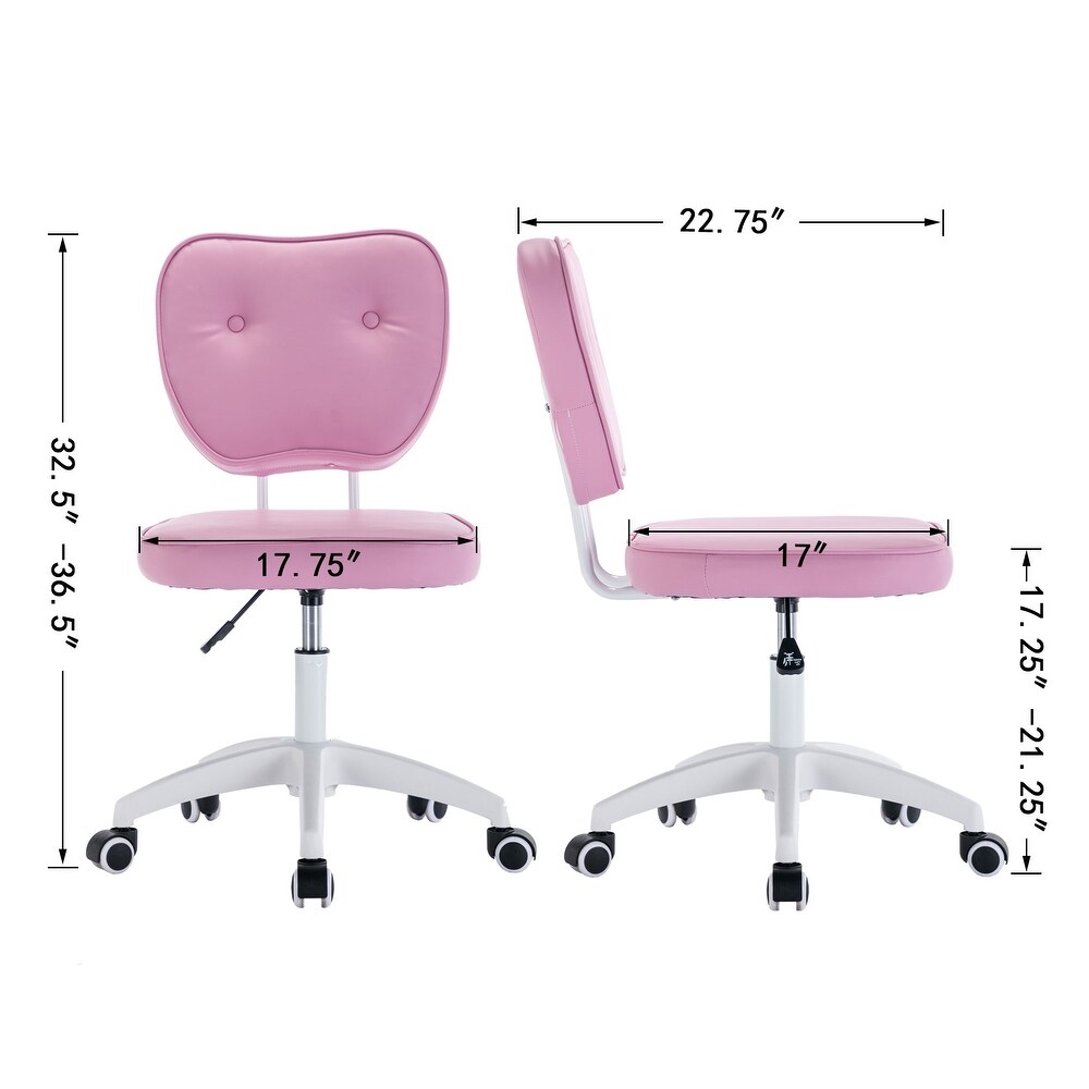 PU Vanity Task Chair Makeup Office Chair Adjustable Height