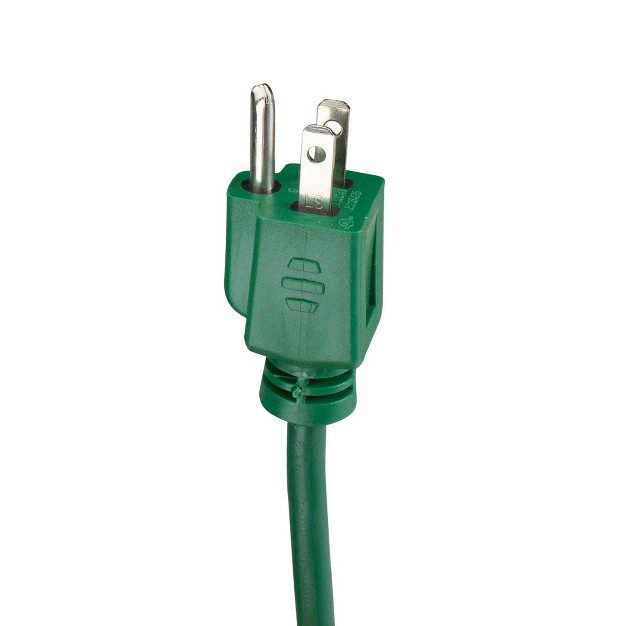 Northlight 25 x27 Green 3 prong Outdoor Extension Power Cord With Fan Style Connector