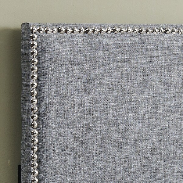 April Upholstered Headboard W/ Nail Head Trim， Full/Queen， Grey - - 36368121