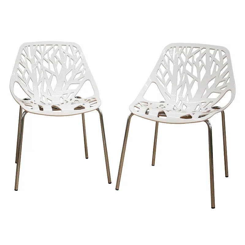 Baxton Studio 2-Piece Birch Sapling Accent Chair Set