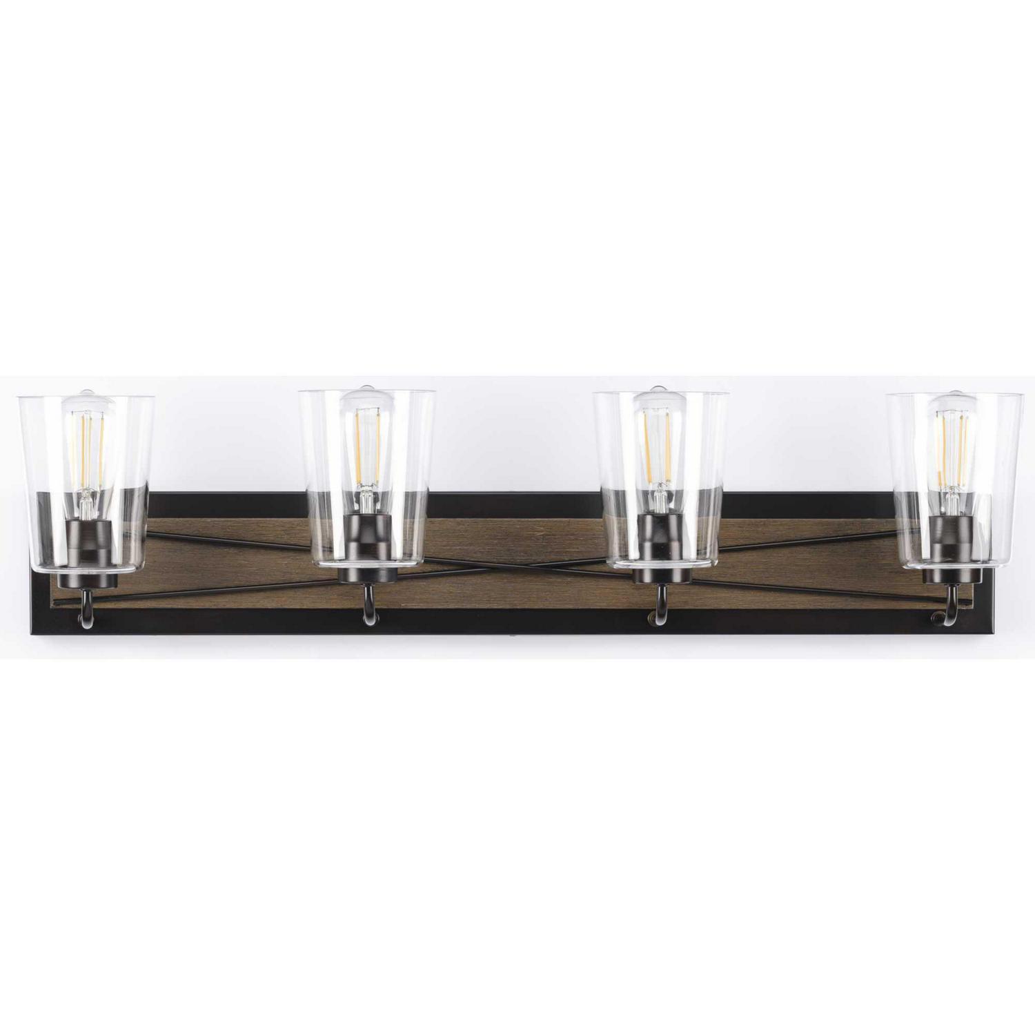 Progress Lighting P300232 Briarwood 4 Light 35 Wide Bathroom Vanity Light  Bronze