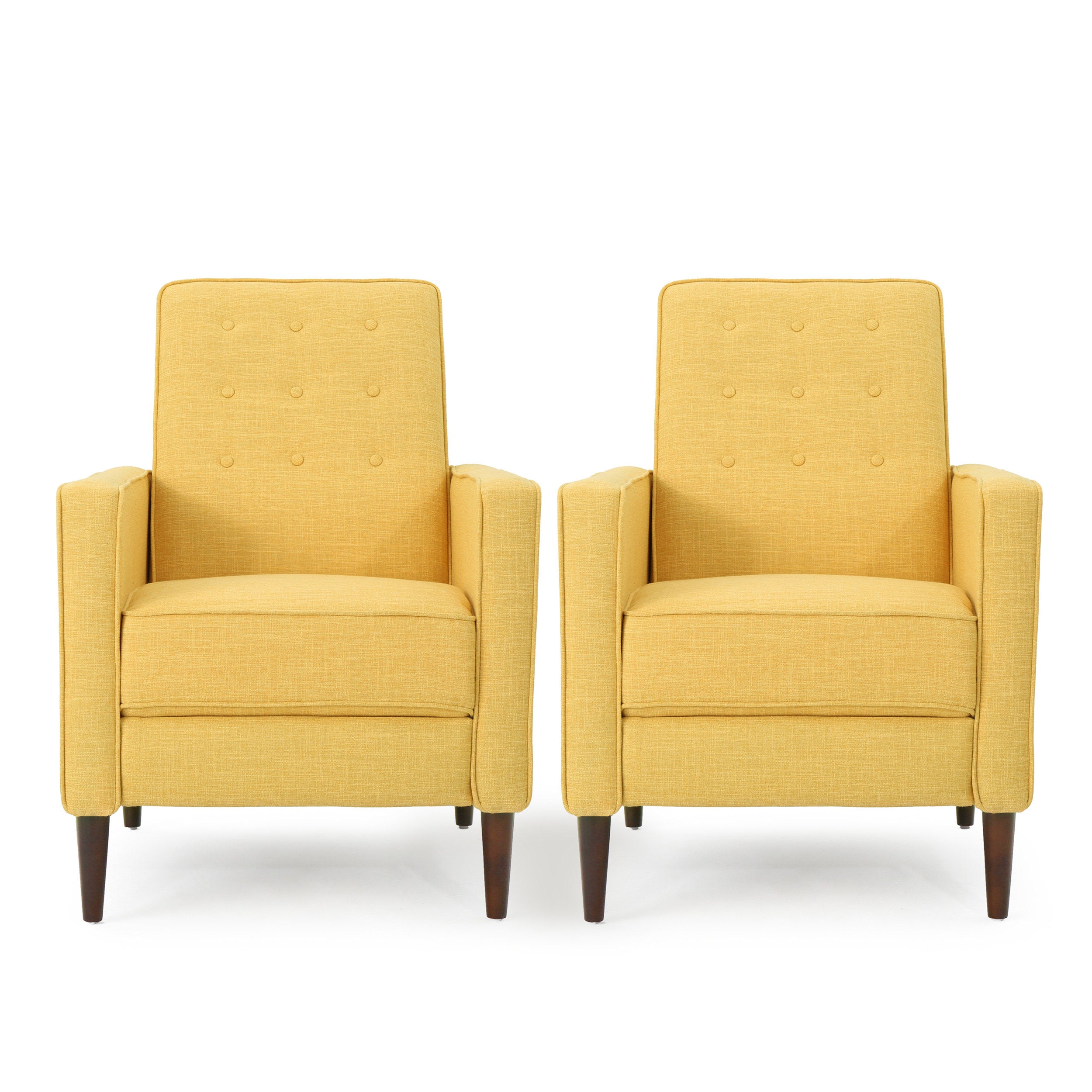 Mason Mid-Century Modern Tufted Back Fabric Recliner (set of 2)