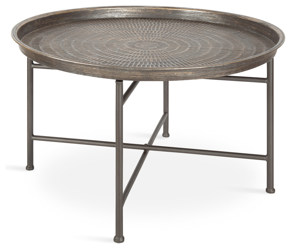 Mahdavi Round Metal Accent Table   Contemporary   Side Tables And End Tables   by Uniek Inc.  Houzz