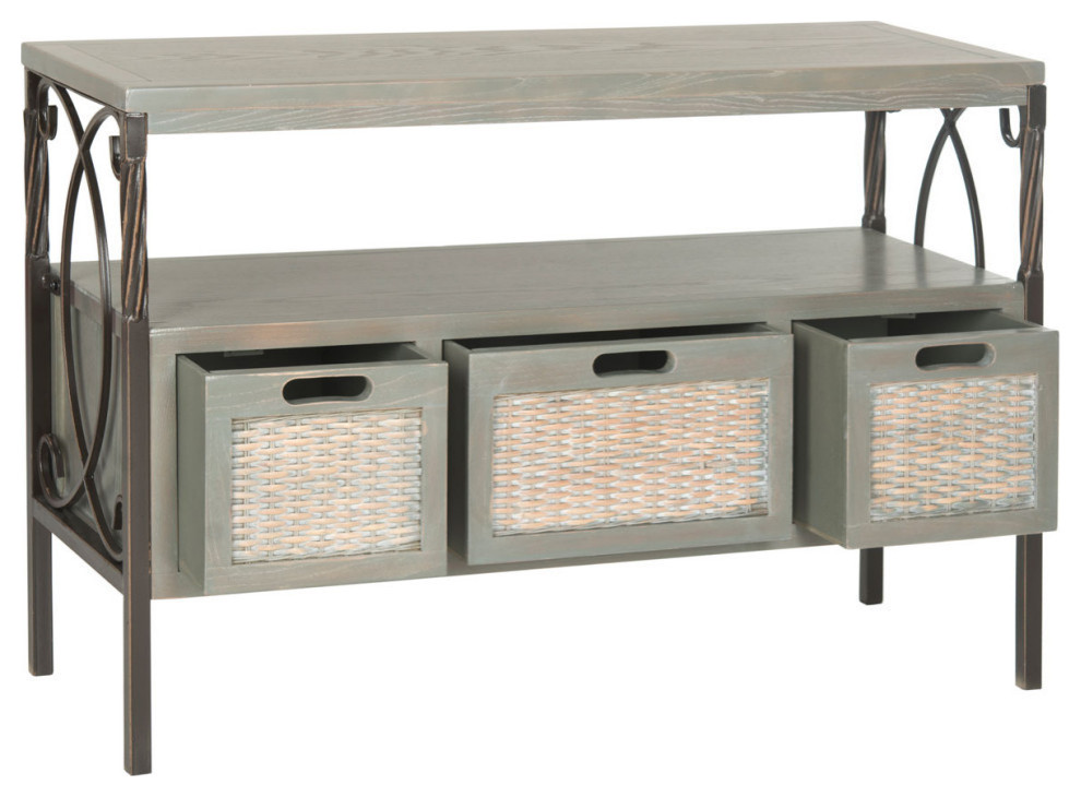 Steven 3 Drawer Console  Ash Gray   Farmhouse   Console Tables   by Rustic Home Furniture Deco  Houzz