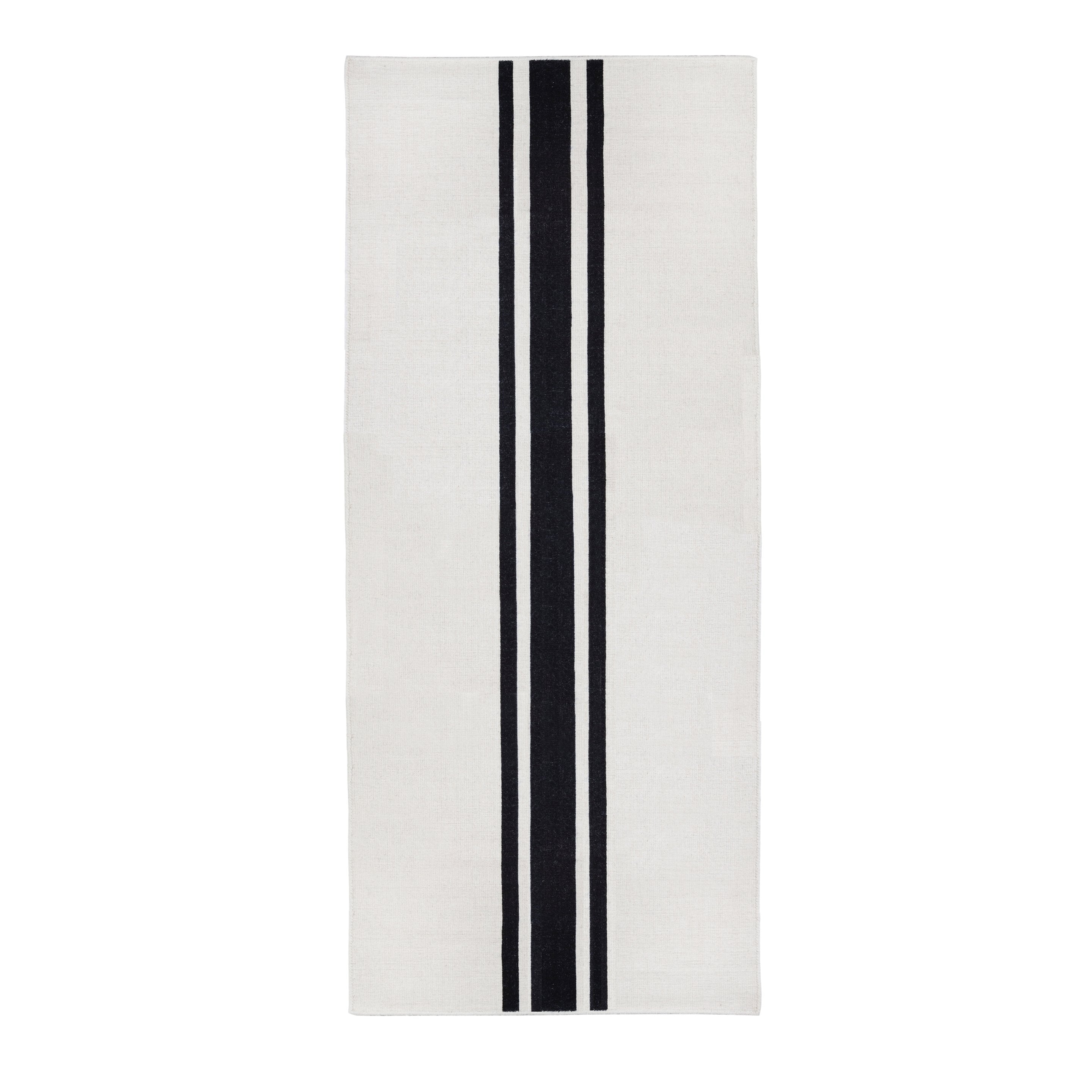 Beachwood Handwoven Rug in Ivory and Black