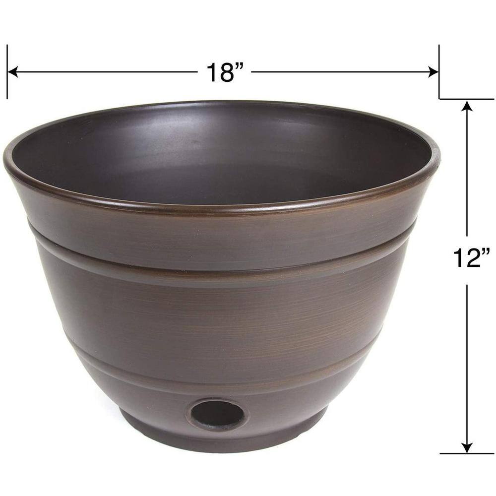 LIBERTY GARDEN Banded High Density Resin Hose Holder Pot with Drainage LBG-1924