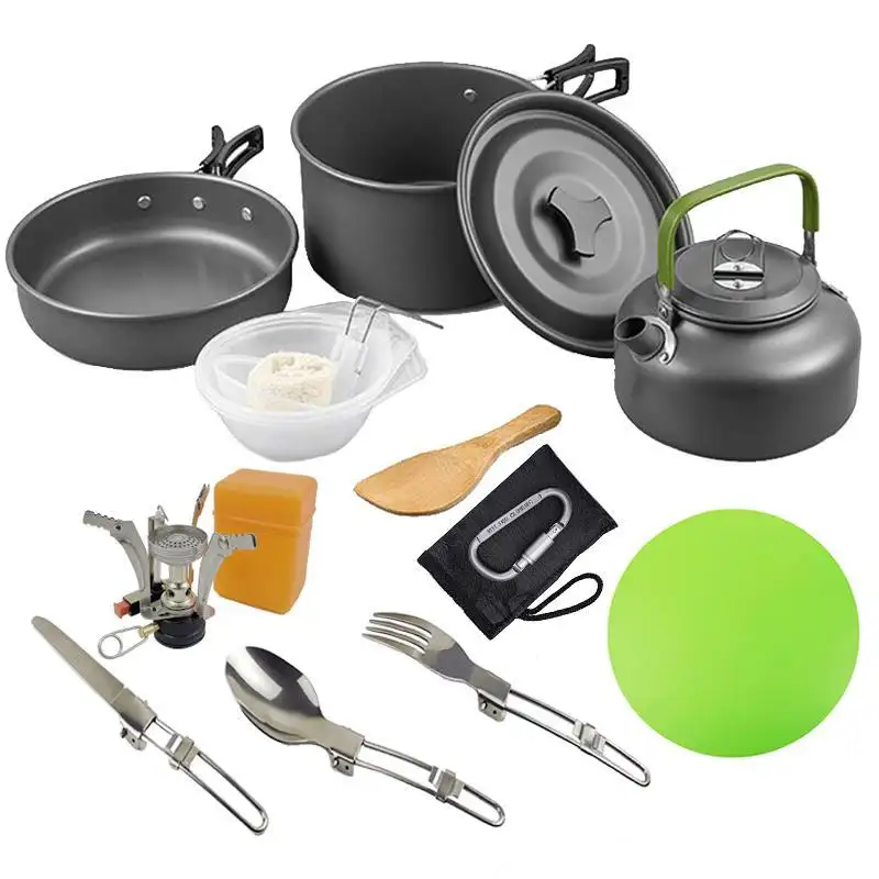 Hot Camping Cooking Pot Cookware Set for Outdoor Hiking Portable Camping  Picnic Barbecue Cookware Picnic Cookware