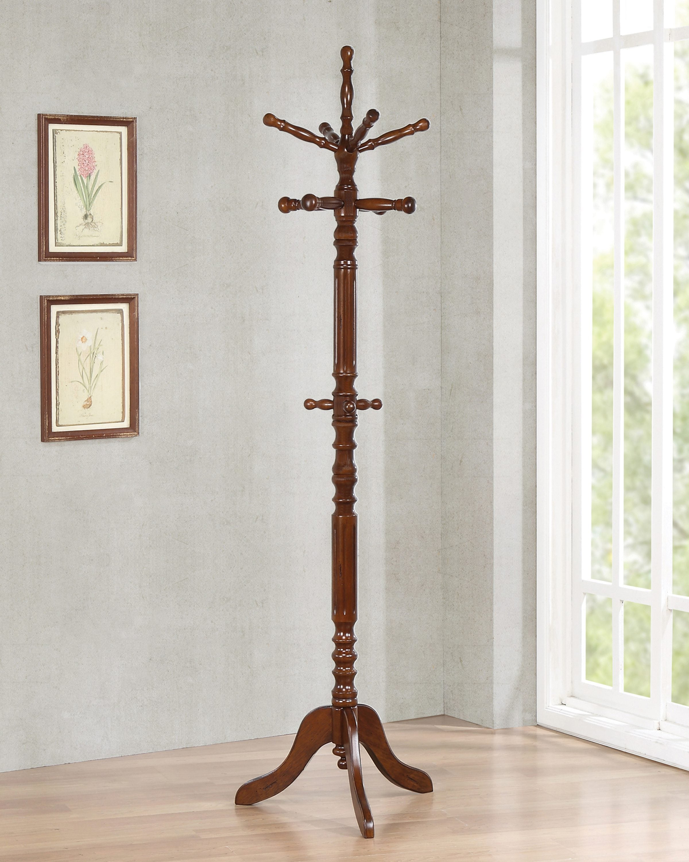 Coat Rack with 11 Hooks Dark Honey Brown