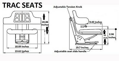 Black Trac Seats Tractor Suspension Seat Fits Ford / New Holland 2310 2810 3010