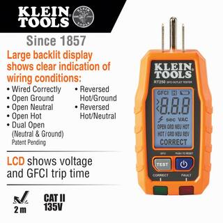 Klein Tools Premium Non-Contact Voltage and GFCI Receptacle Electrical Test Kit RT250KIT