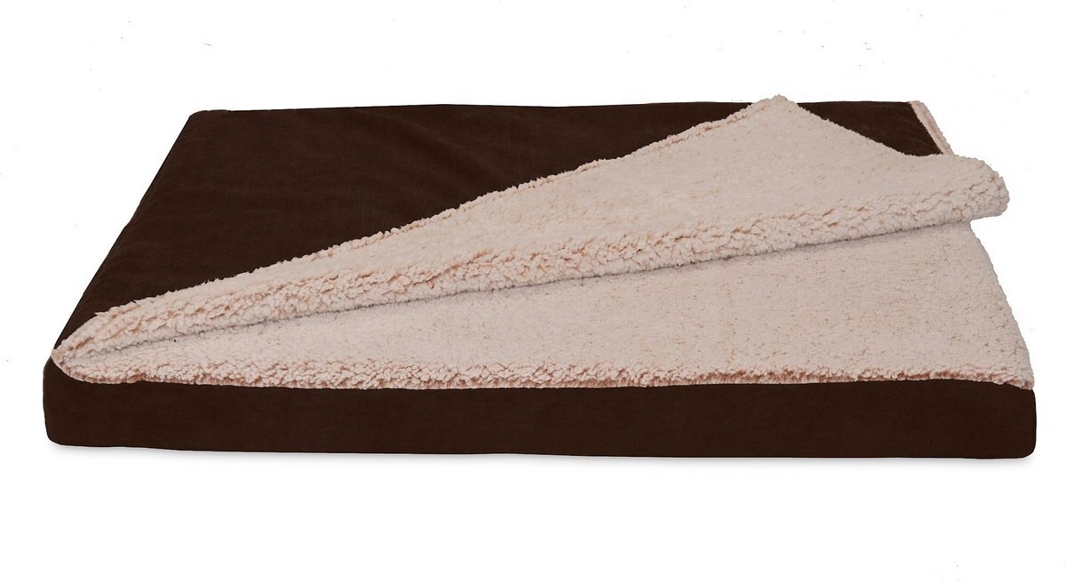 FurHaven Berber and Suede Blanket Top Cooling Gel Cat and Dog Bed