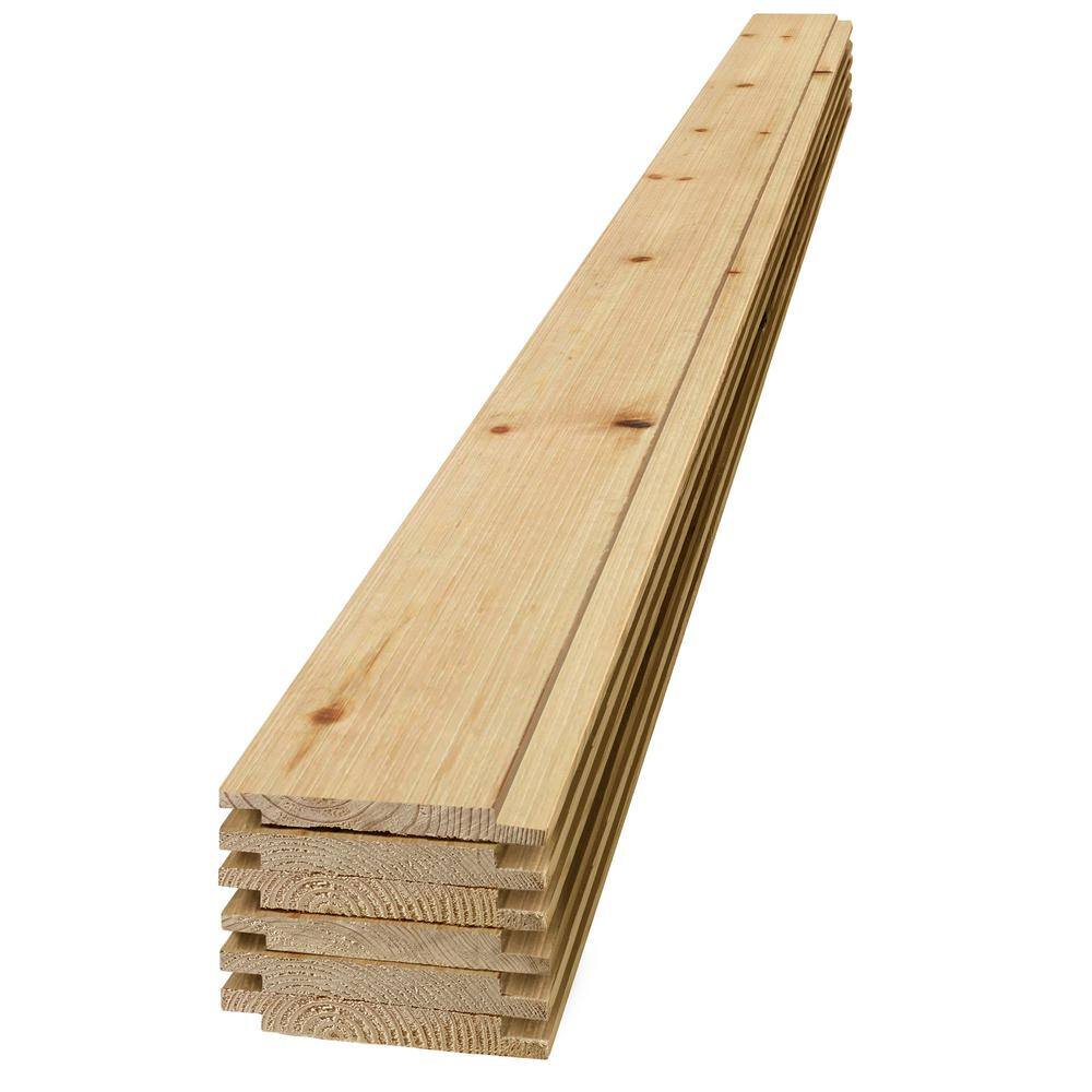 UFP-Edge 1 in. x 6 in. x 8 ft. Barn Wood Natural Pine Shiplap Board (6-Pack) 311593