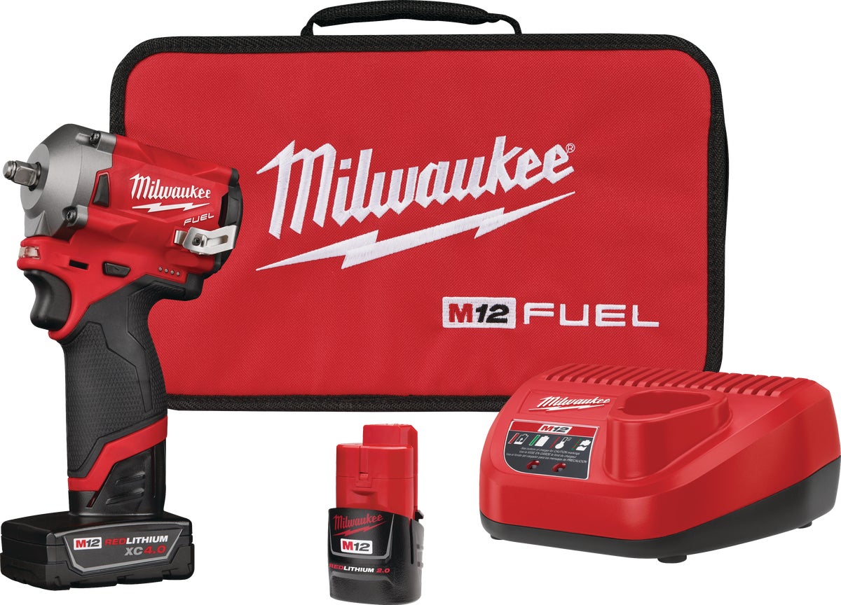 MW M12 FUEL Lithium-Ion Brushless Stubby Cordless Impact Wrench Kit