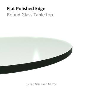 Fab Glass and Mirror 18 in. Clear Round Glass Table Top 14 in. Thickness Tempered Flat Edge Polished 18RT6THFLTE0