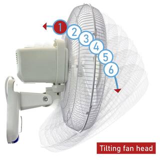 Vie Air 16 in. White 3 Speed Plastic Wall Fan with Remote Control 985109798M