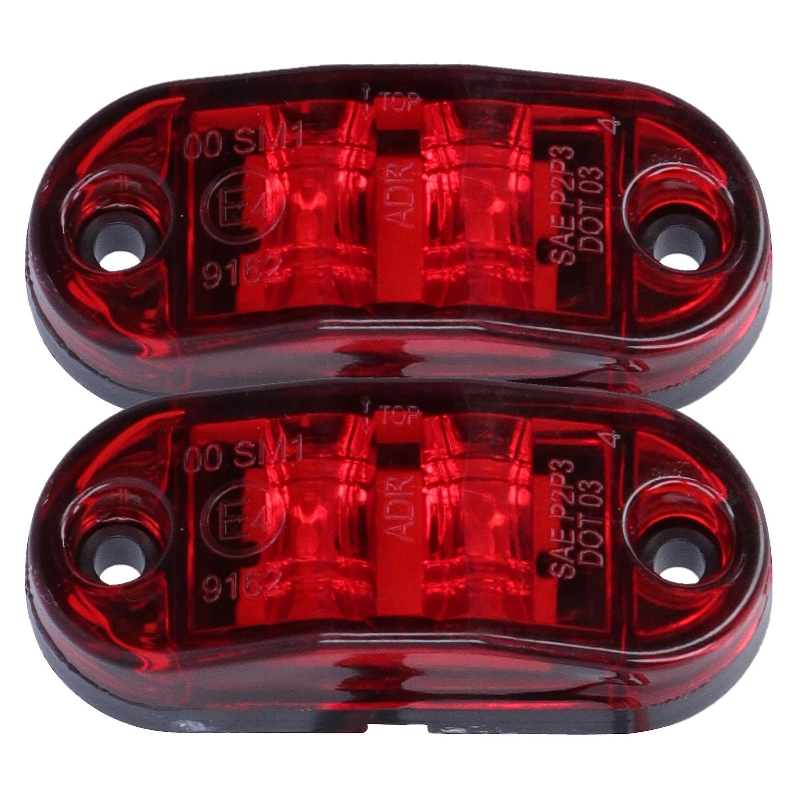 10-30v 2led Side Marker Light High Brightness Turn Signal Lamp For Cars Trucks Trailers Rvsred