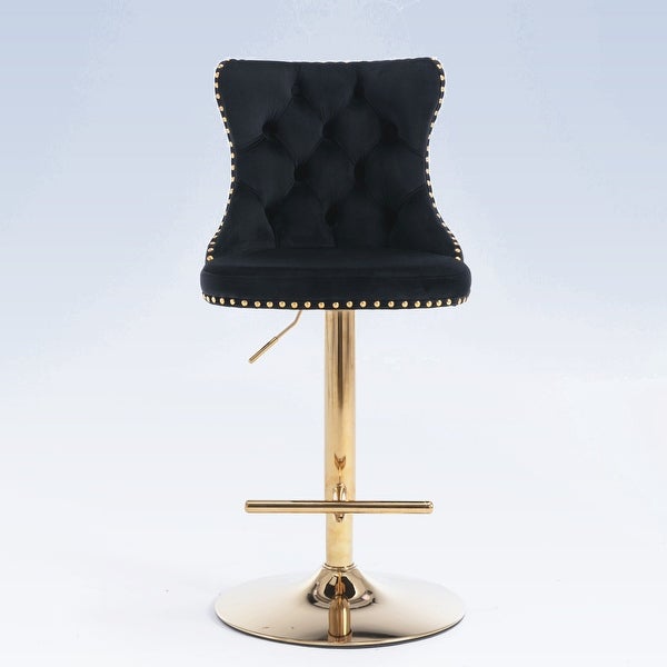 Modern Swivel Velvet Barstools Adjusatble Seat Height