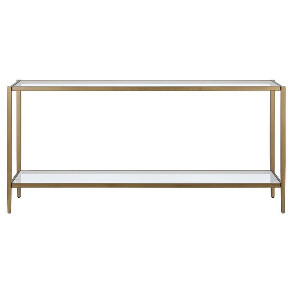 Hera 64'' Wide Rectangular Console Table with Glass Shelf