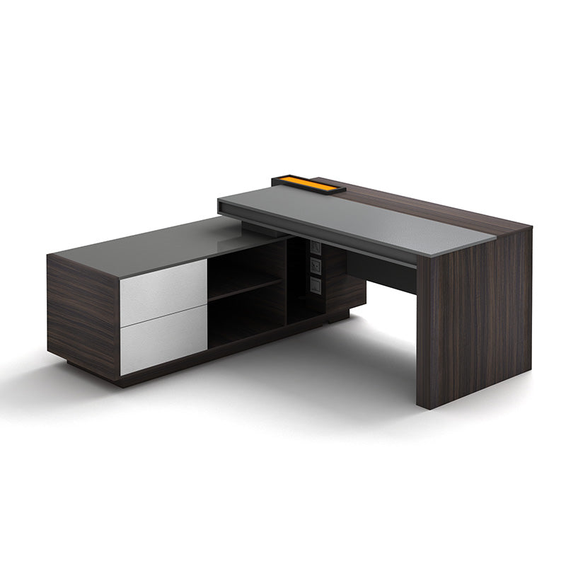 RADDIX Executive Desk with Left Return 1.8M - Dark Brown