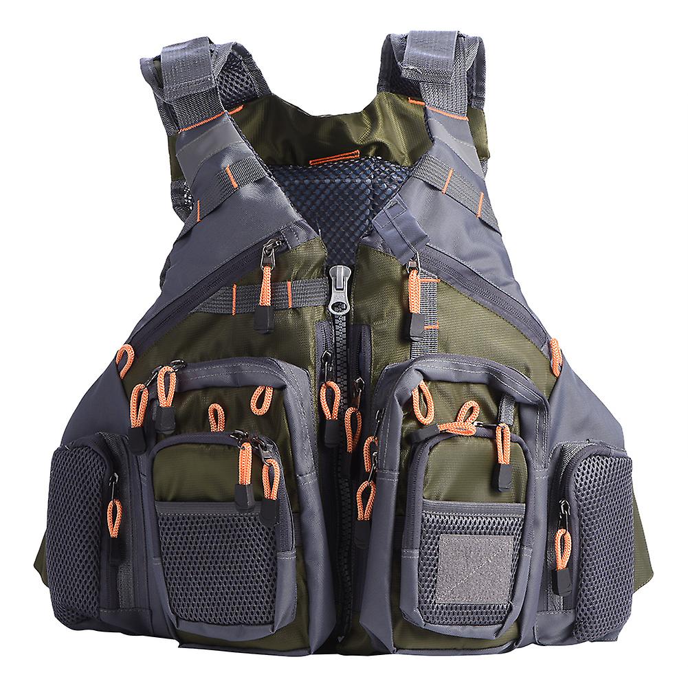 Outdoor Multi Function Unisex Adults Life Jacket Vest Lifesaving Waistcoat (army Green)