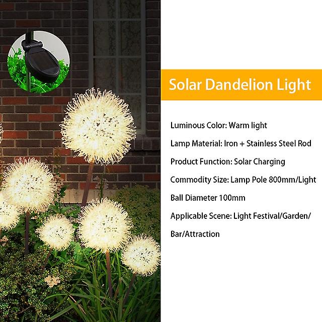 Led Solar Light Outdoor Dandelion Lights Garden Decoration String Lamp Courtyard Ip65 Waterproof Solar Light Fairy Lamps