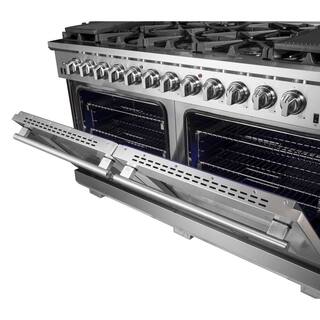 Forno Capriasca Titanium Professional 60 in. Freestanding Pro Style Double Oven Gas Range in Stainless Steel FFSGS6260-60