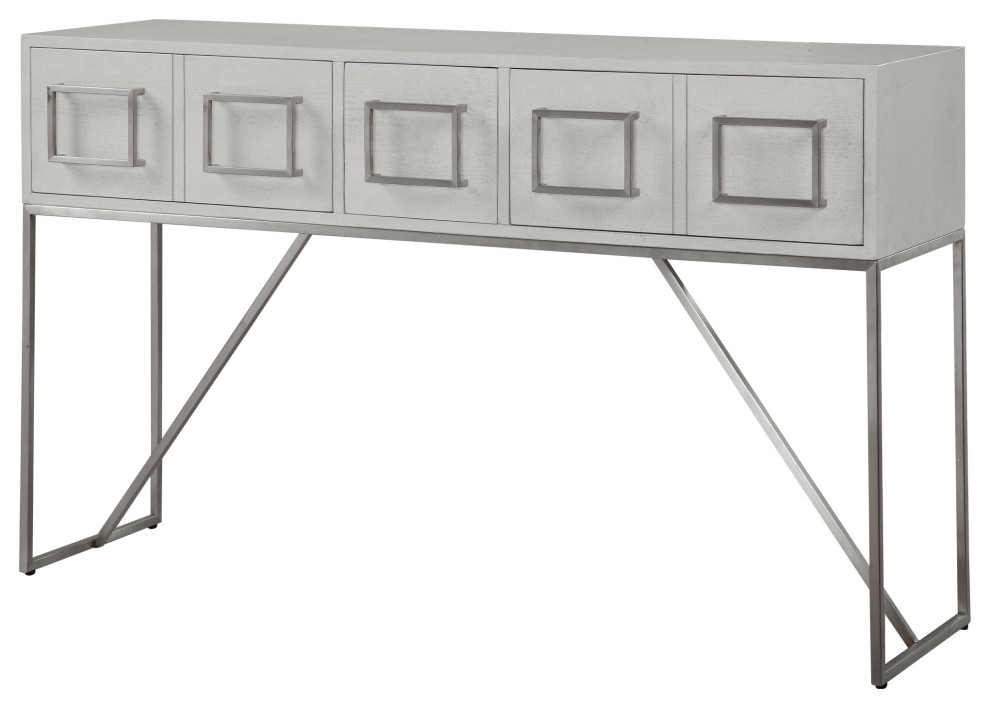 Uttermost Abaya White Console table   Contemporary   Console Tables   by We Got Lites  Houzz