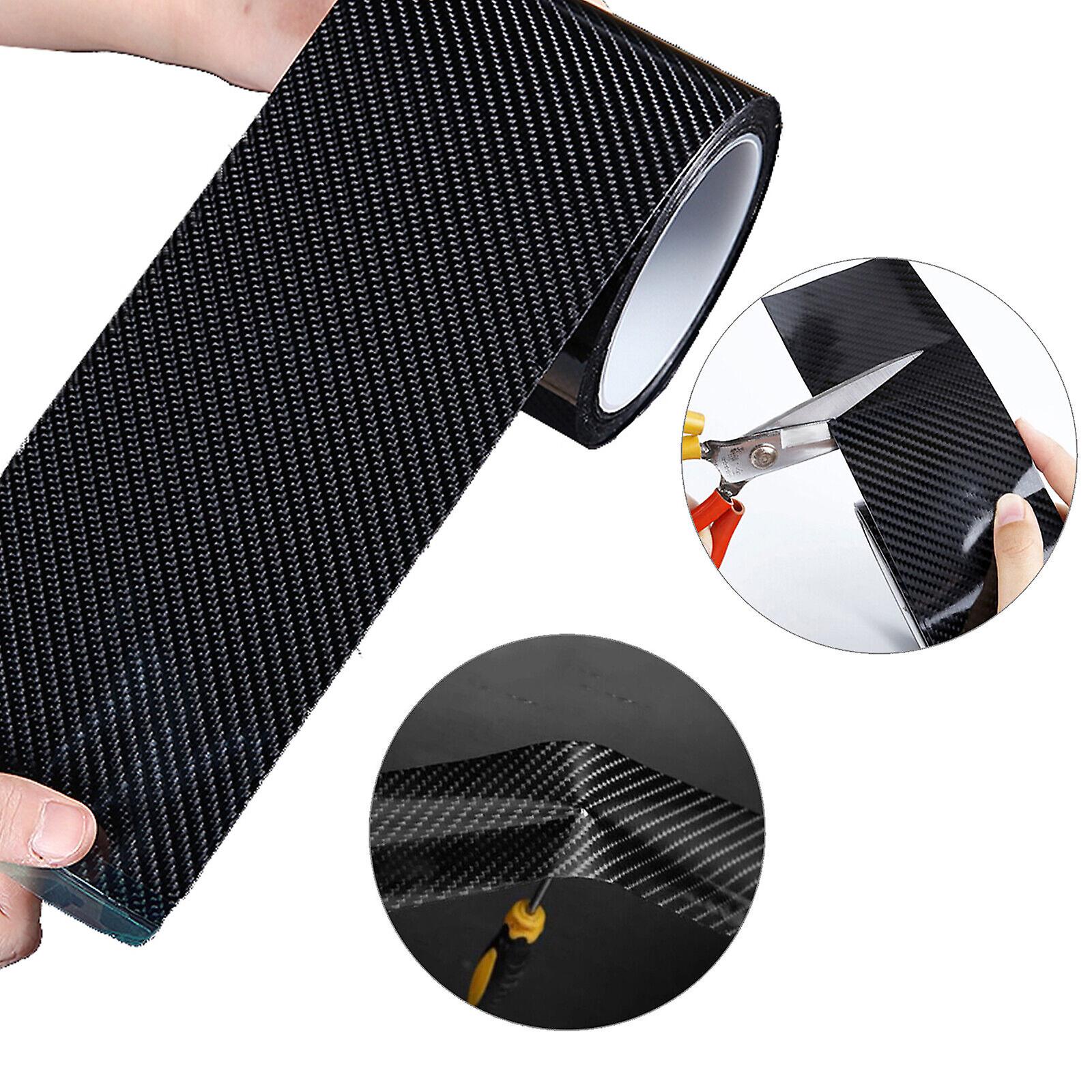 Car Carbon Fiber Vinyl Film Sticker Door Sill Scuff Anti Scratch Tape Protection