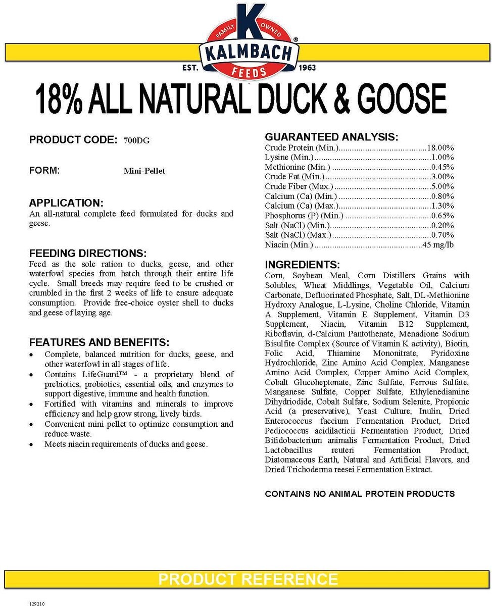 Kalmbach Feeds All Natural Duck and Goose Food