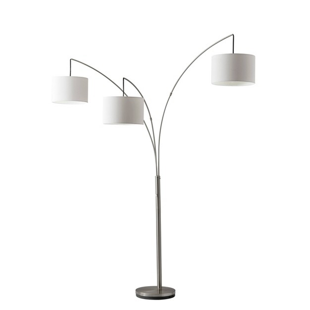 Trinity Arc Lamp Brushed Steel Adesso