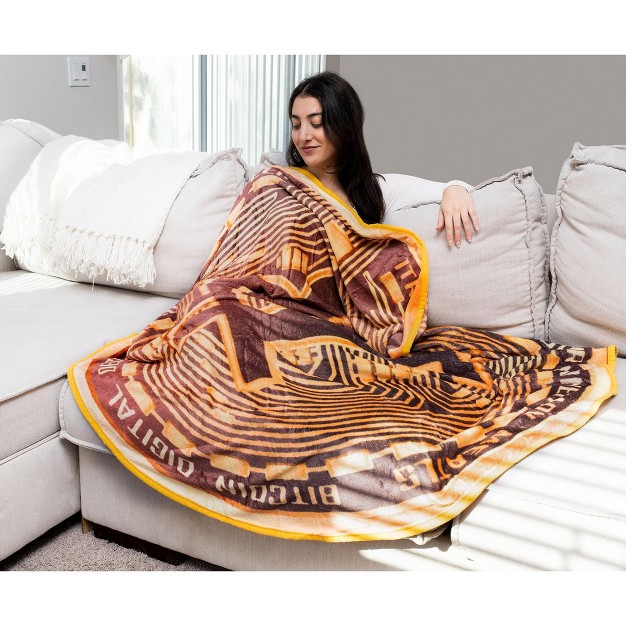 Toynk Bitcoin Cryptocurrency Round Fleece Throw Blanket 60 Inches