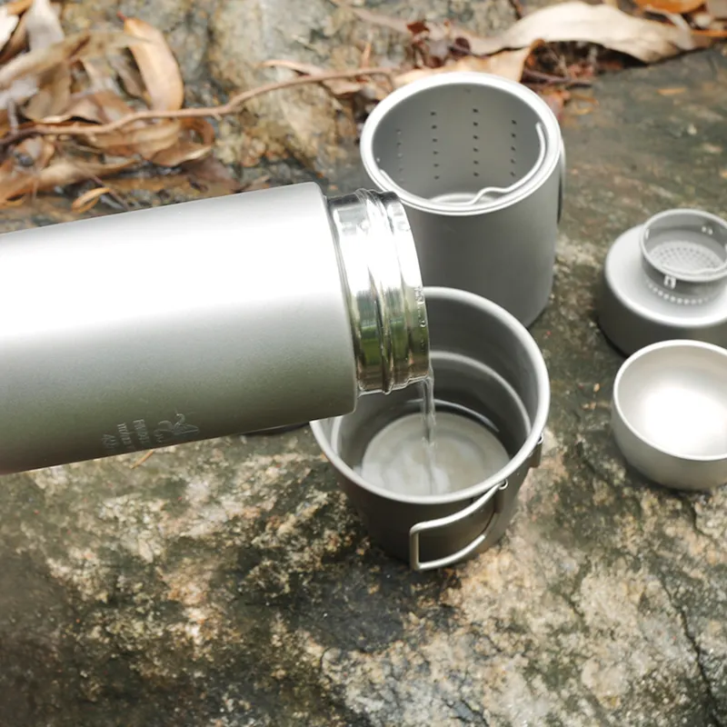 Ti803 Factory Direct Sale Food Grade Material Titanium Thermos Cup for Outdoor Camping   Hiking