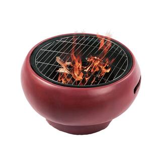 Teamson Home 22 in. W Maroon Outdoor Concrete Wood Burning Fire Pit HR17501AC