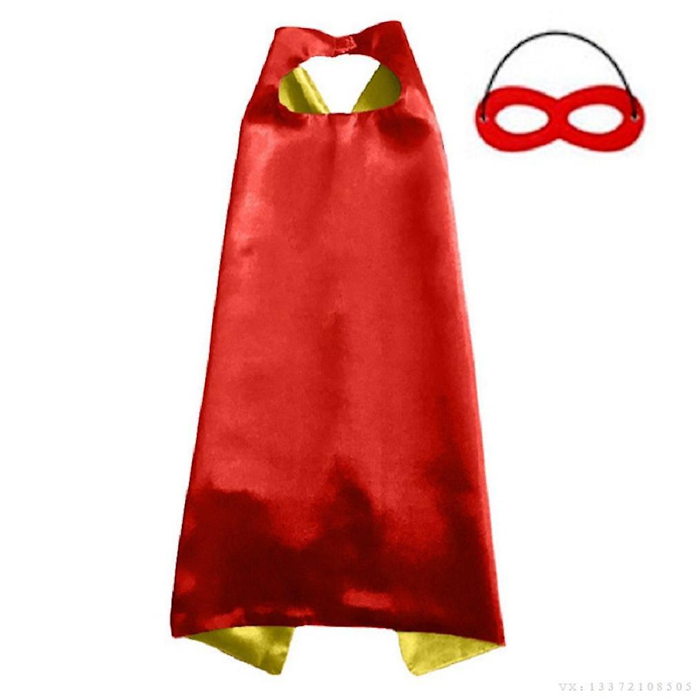 2 Pcs Cosplay Superman Cloak Set Boys Shoulder Shawl And Mask Double Layers For Halloween Christmas