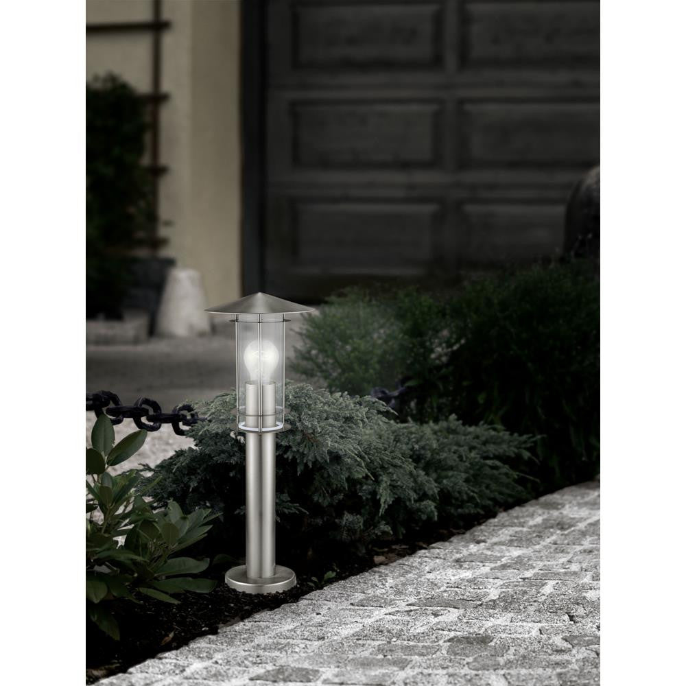 Eglo 30187 Lisio Outdoor Stainless Steel Lantern Pedestal Light