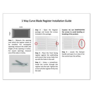 Venti Air 12 in. W x 8 in. H Steel for Ceiling or Sidewall White One Way Curve Blade Register H1C1208