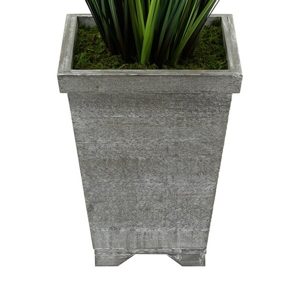 Faux 4ft PVC Grass in Washed Wood Planter