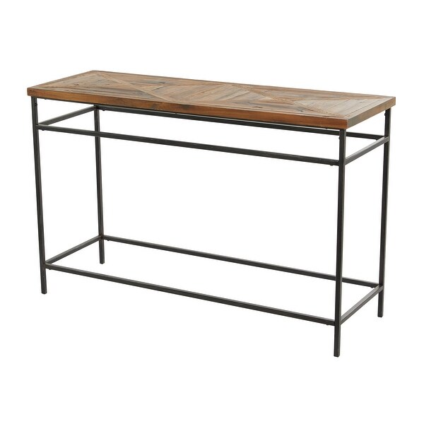 Brown Metal Rustic Console Table - 48 x 16 x 30